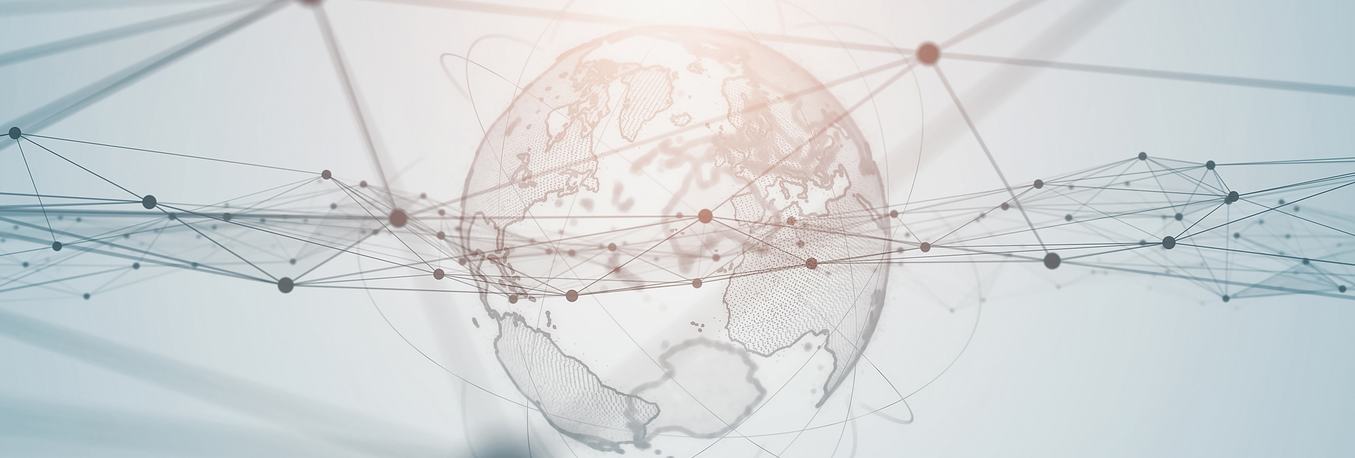 Internationale Beratungstage: Globale Vernetzung, Weltkugel mit Linien und Verbindungen