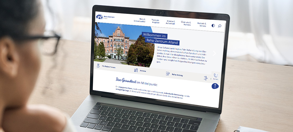 Neue Webauftritte Reha-Zentren: Startseite Alland